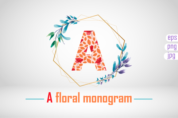 A Letter Floral Monogram Design: A Versatile Resource for Creative Projects