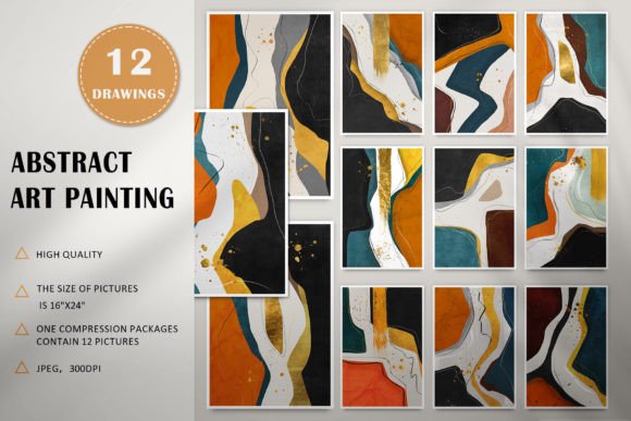 Abstract Orange Geometric Pattern