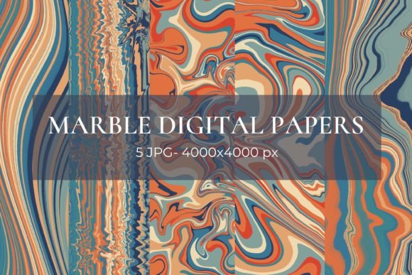 Amber Marble Digital Papers