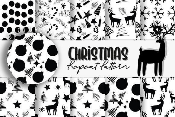 Christmas Pattern Repeat Dark White: A Versatile Design Asset for Creatives