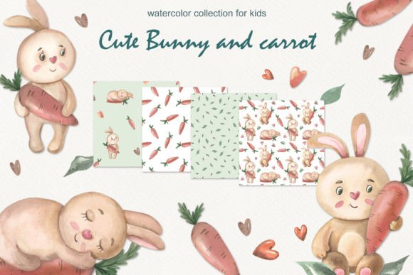 Cute Bunny and Carrot