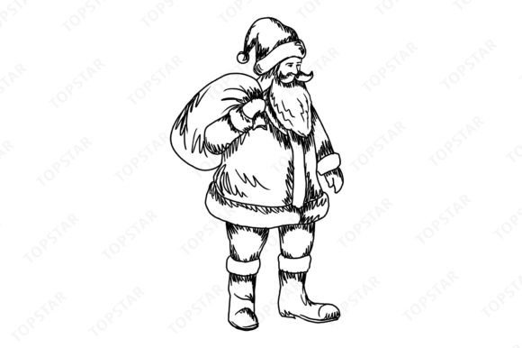 Santa Claus Doodle Sketch Clipart